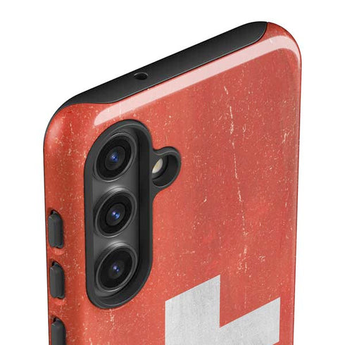 Switzerland Flag Distressed Galaxy S24 Impact Case